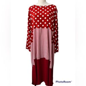Summer/Spring Modest Ladies Dress Red & White Polka Dots